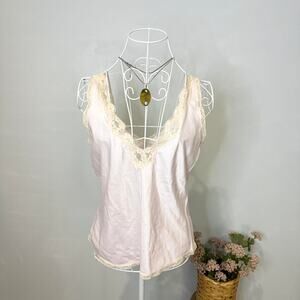 Vintage silky babydoll lace slip cami top